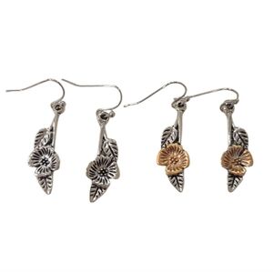 Elegant Silver and Gold Floral Earrings